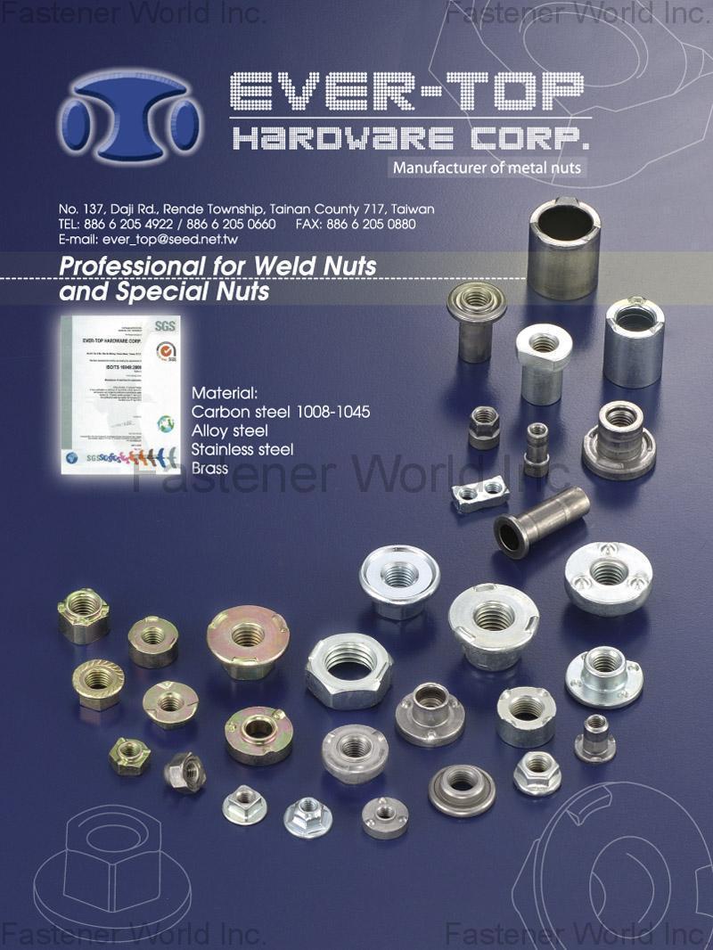 EVER-TOP HARDWARE CORP.  , Weld Nuts, Special Nuts , All Kinds Of Nuts
