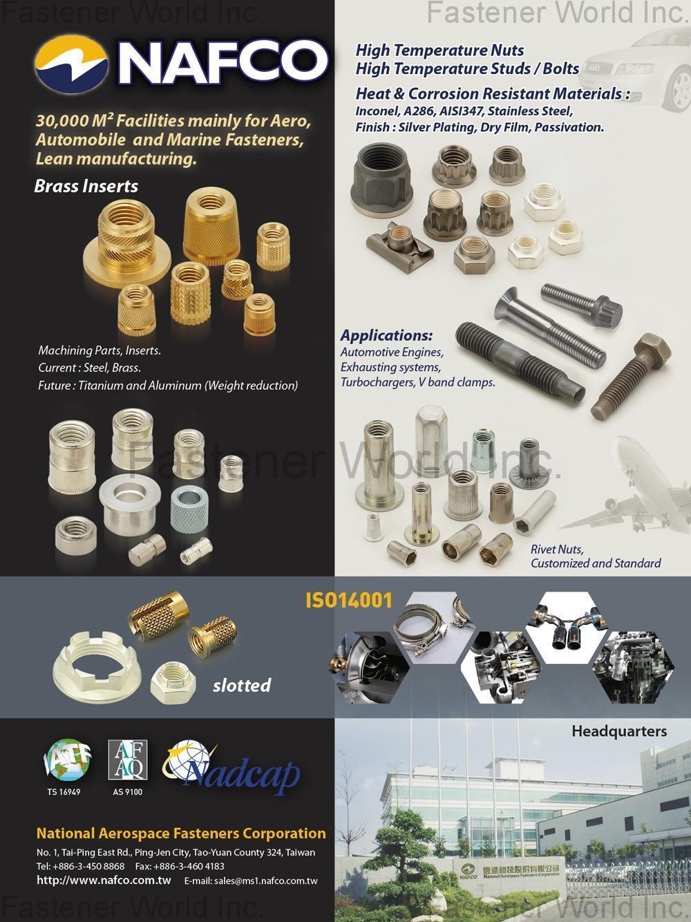 NATIONAL AEROSPACE FASTENERS CORPORATION (NAFCO) , High Temperature Nuts / High Temperature Studs / High Temperature Bolts, Slotted, Rivet Nuts , Automotive Parts