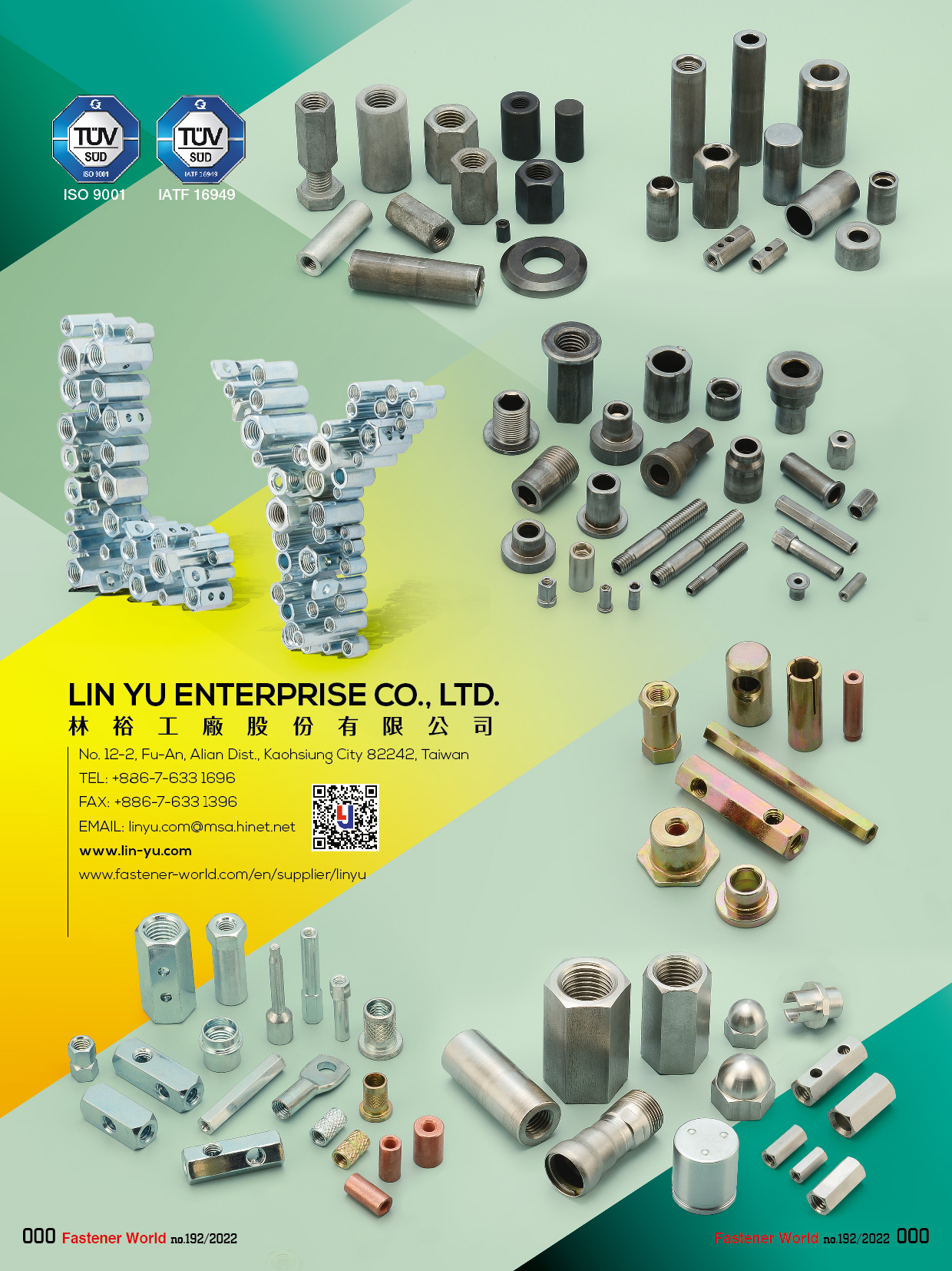 LIN YU ENTERPRISE CO., LTD.  , Custom thru-hole parts to drawing, DIN 6334, coupling nuts, bushings, tubing, collars, spacers, inserts, fittings, reducer coupling nuts, coupling nuts with inspection holes , Special Parts