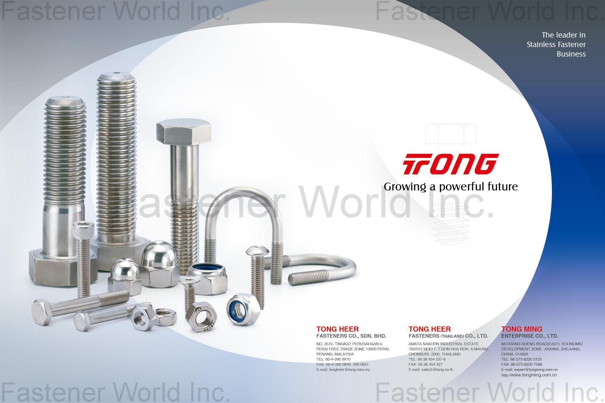 TONG HEER FASTENERS (THAILAND) CO., LTD. , Stainless Steel Fasteners, Hex Head Cap Screws, Socket Head Cap Screws, Sems Bolts, Carriage Bolts, Washers, Threaded Rods & Studs, Screw Cold Wire