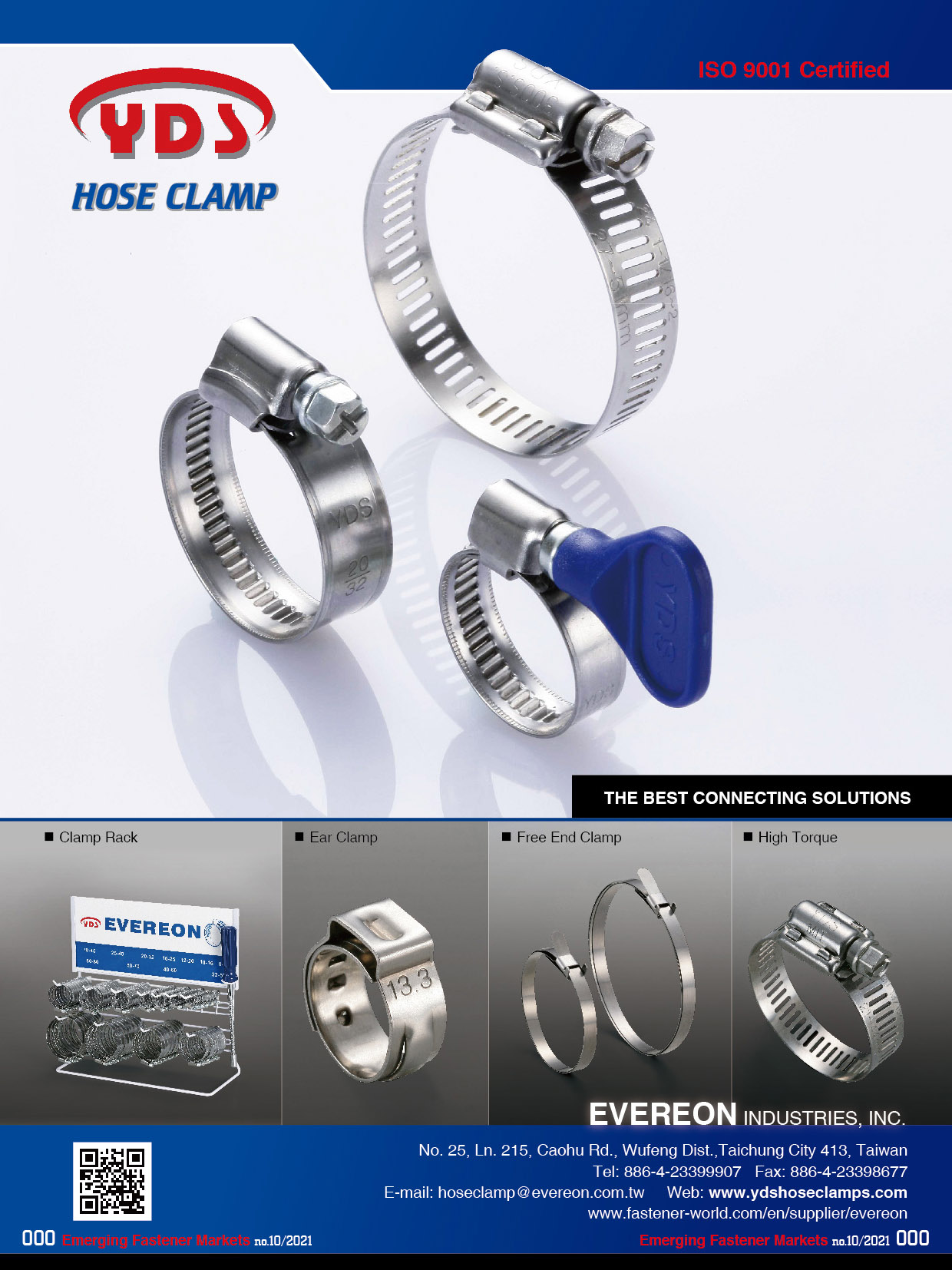 EVEREON INDUSTRIES, INC. , Hose Clamp, Clamp Rack, Ear Clamp, Free End Clamp, High Torque