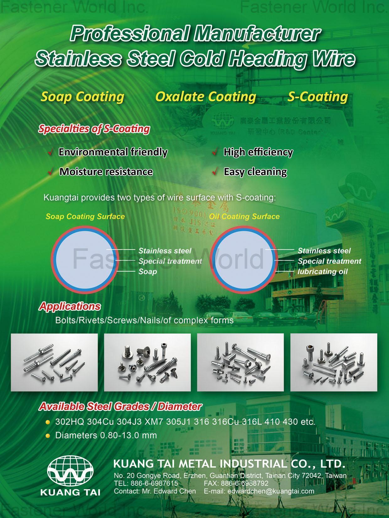KUANG TAI METAL INDUSTRIAL CO., LTD. , Stainless Steel Cold Heading Wire