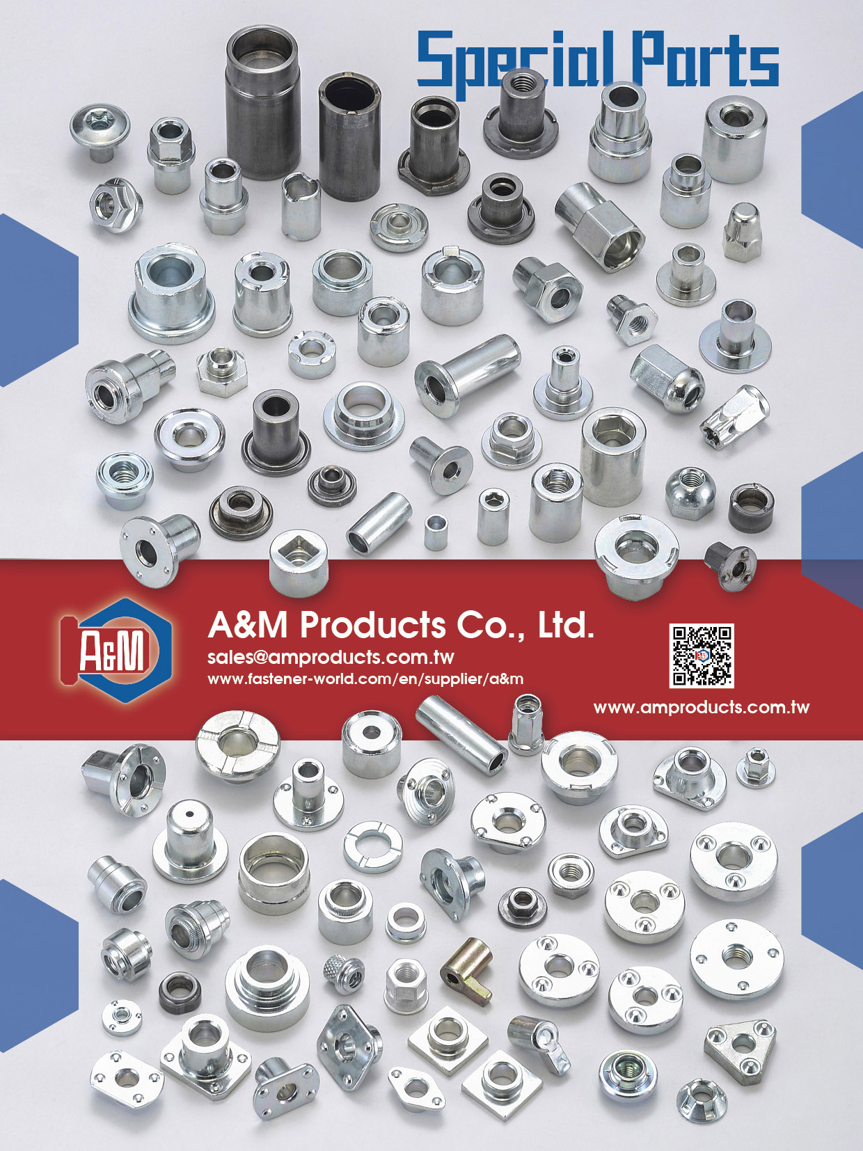 A & M PRODUCTS CO., LTD. , WELD NUTS,SPECIAL NUTS,NUT AND WASHER ASSEMBLY,SPECIAL SQUARE & HEX NUT,FLANGE NUTS,SPECIAL NUTS,NYLON FLANGE NUTS,PREVAILING TORQUE NUTS,WELD NUTS,BUSHING AND SPACER,SPECIAL NUTS,SPECIAL FLANGE NUTS