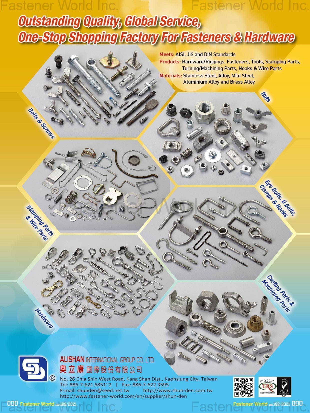All Kinds of Screws,Stamped Parts,Hardwares,All Kinds Of Nuts,Eye Bolts,U Bolts,Hooks,Machine Parts