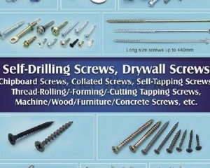 self-drilling screws, drywall screws, chipboard screws, collated screws, self-tapping screws, thread-rolling screws, thread-forming screws, thread-cutting screws, machine screws, wood screws, furniture screws, concrete screws(STARBEST ENTERPRISE CO., LTD. )