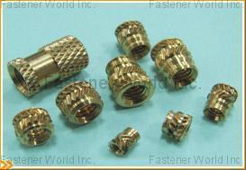 WEH SHENG PRECISION INDUSTRY CO., LTD. , Brass Inserts, Brass screw insert, Brass inserts for plastic, Nut inserts, Brass Molding Inserts, Brass insert nut, Brass inserts for wood, Brass Cross Knurled Inserts , Brass Insert