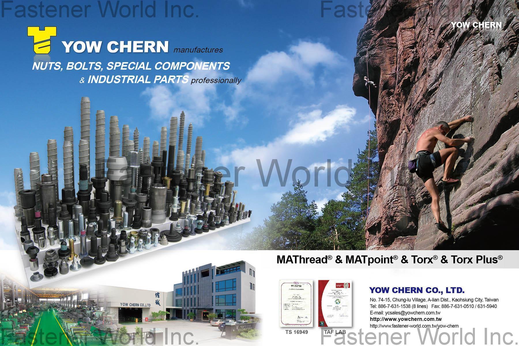 YOW CHERN CO., LTD.  , Nuts, Bolts, Special Components & Industrial Parts (MATHREAD & MATpoint & Torx & Torx Plus) , Special Parts