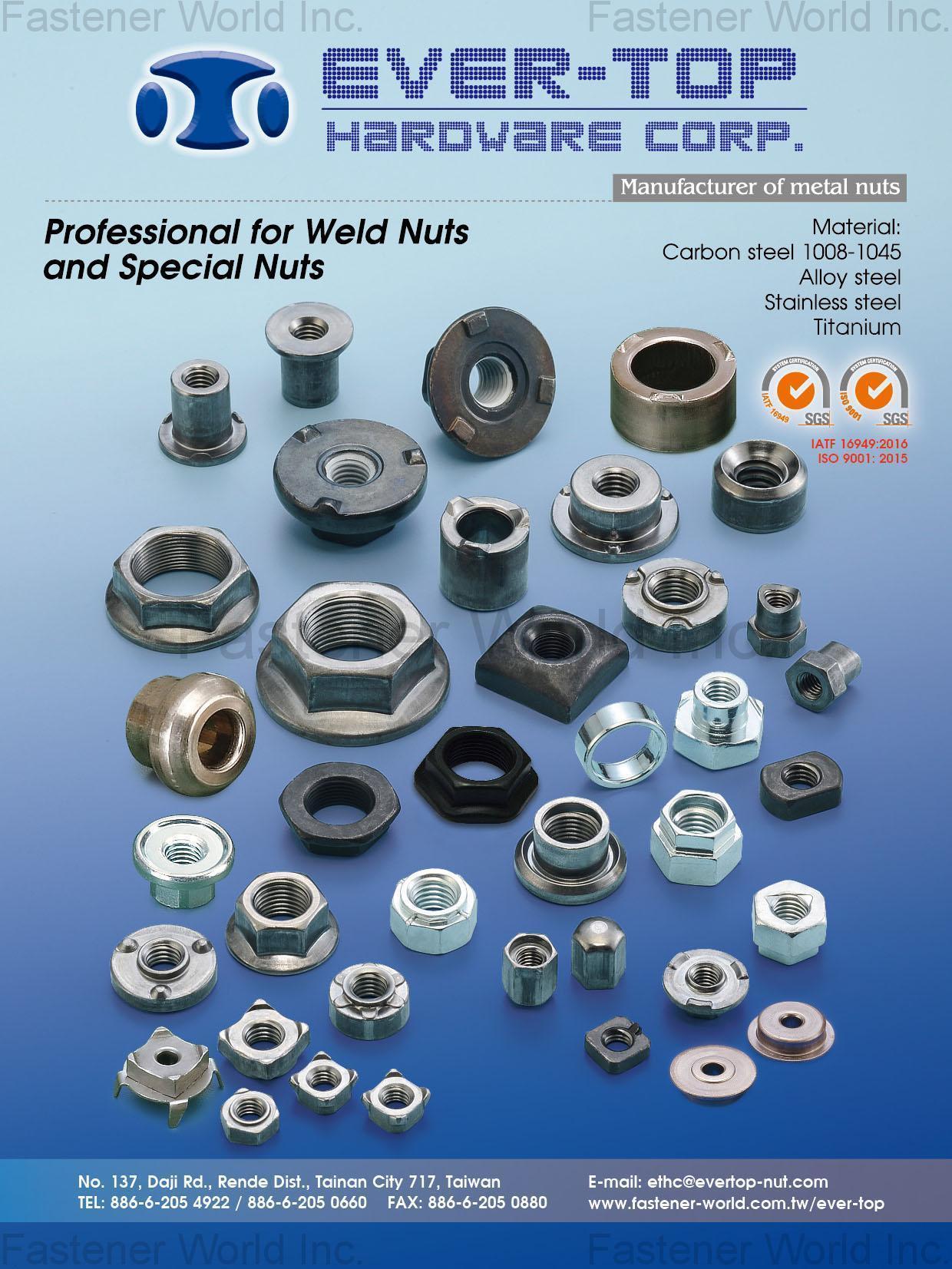 Weld Nuts Weld Nuts, Special Nuts