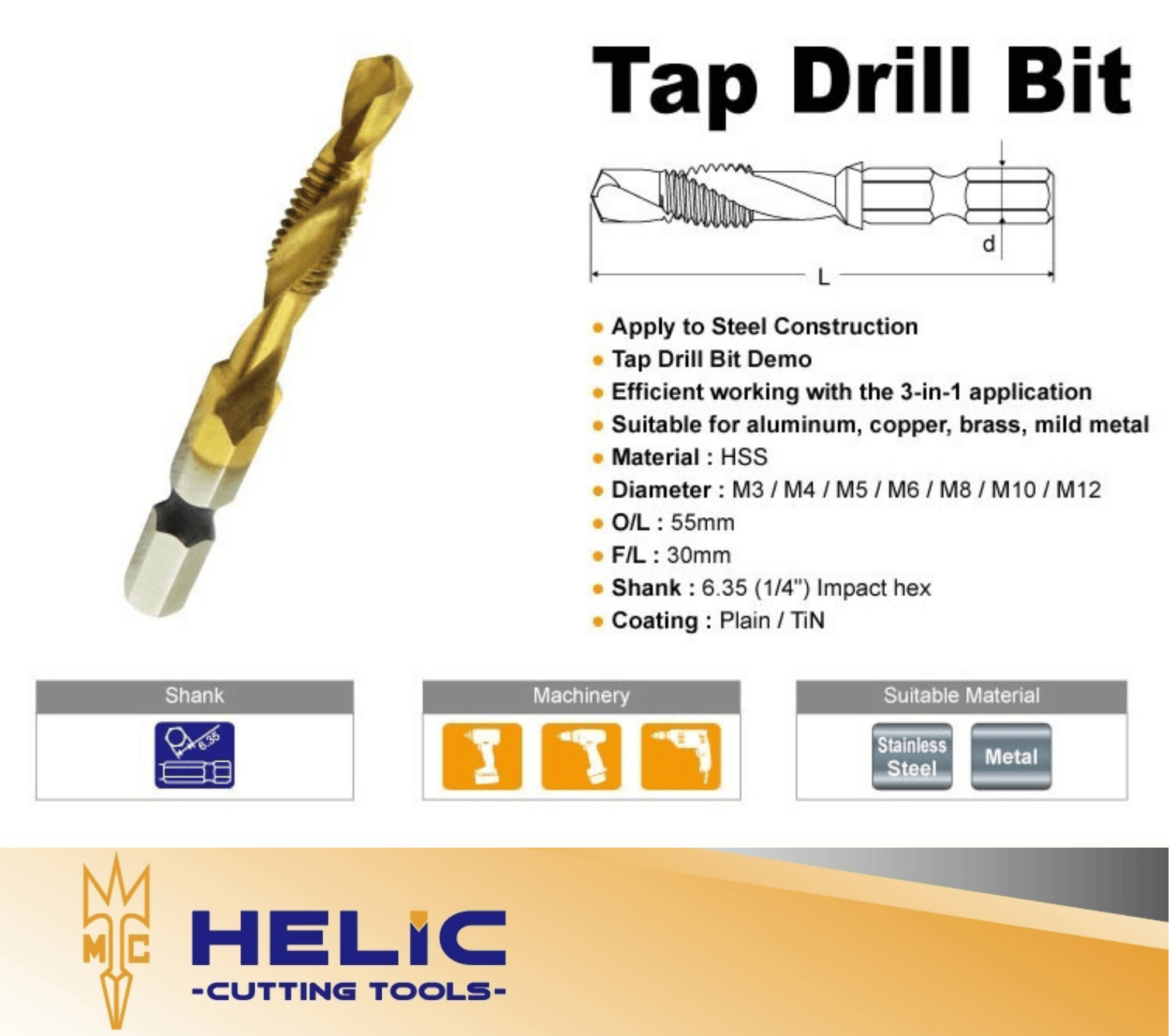 Hardwares Tap Drill Bit 