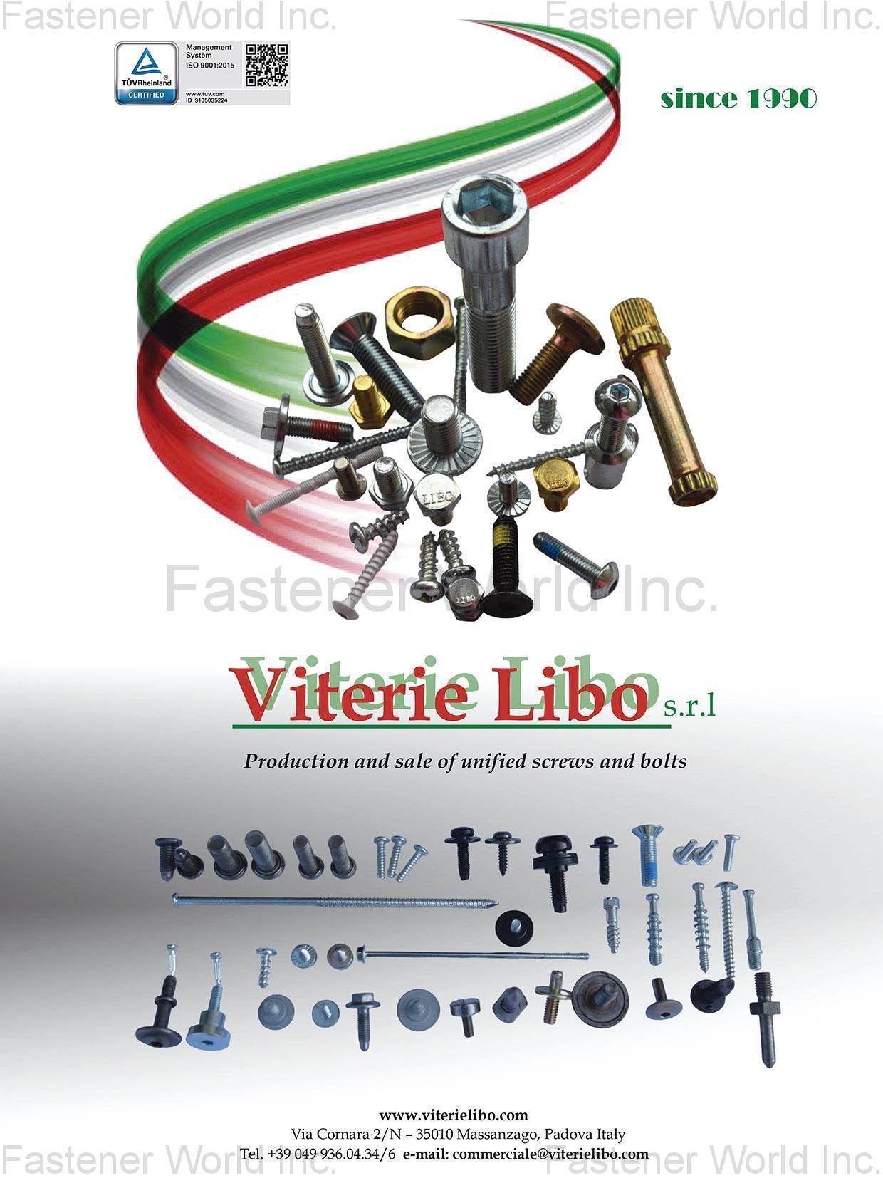 Viterie Libo srl , Production and sale of unified screws and bolts