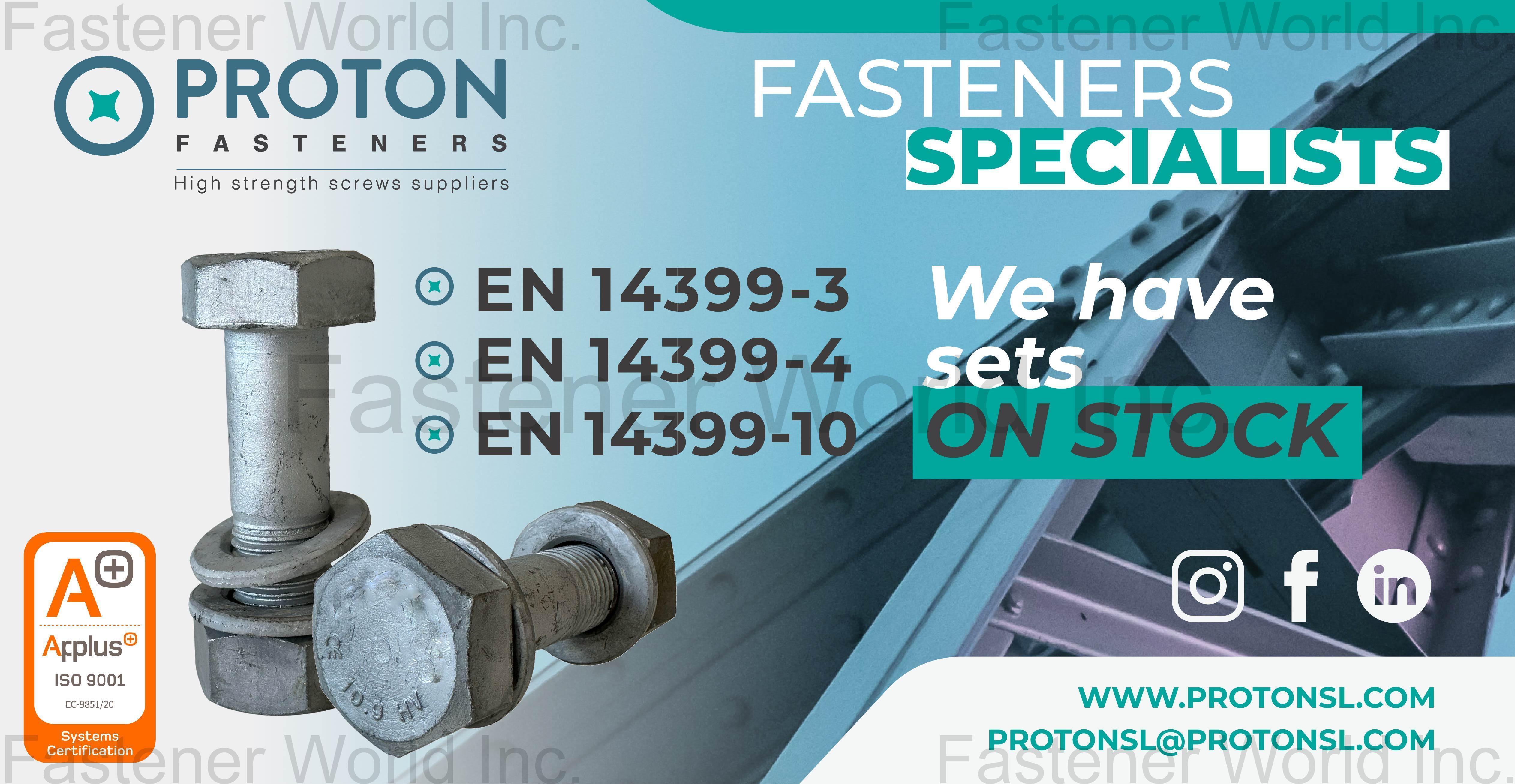 PROTON FASTENERS S.L. , EN 14399-4 by Proton