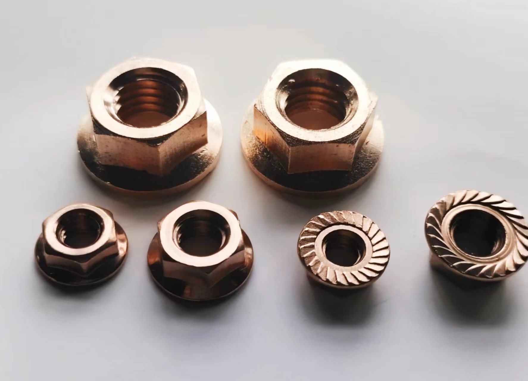 Chongqing Yushung Non-Ferrous Metals Co., Ltd. , Marine grade C65100 Siicon Bronze Serrated Hex Flange Nuts 1/2-13UNC