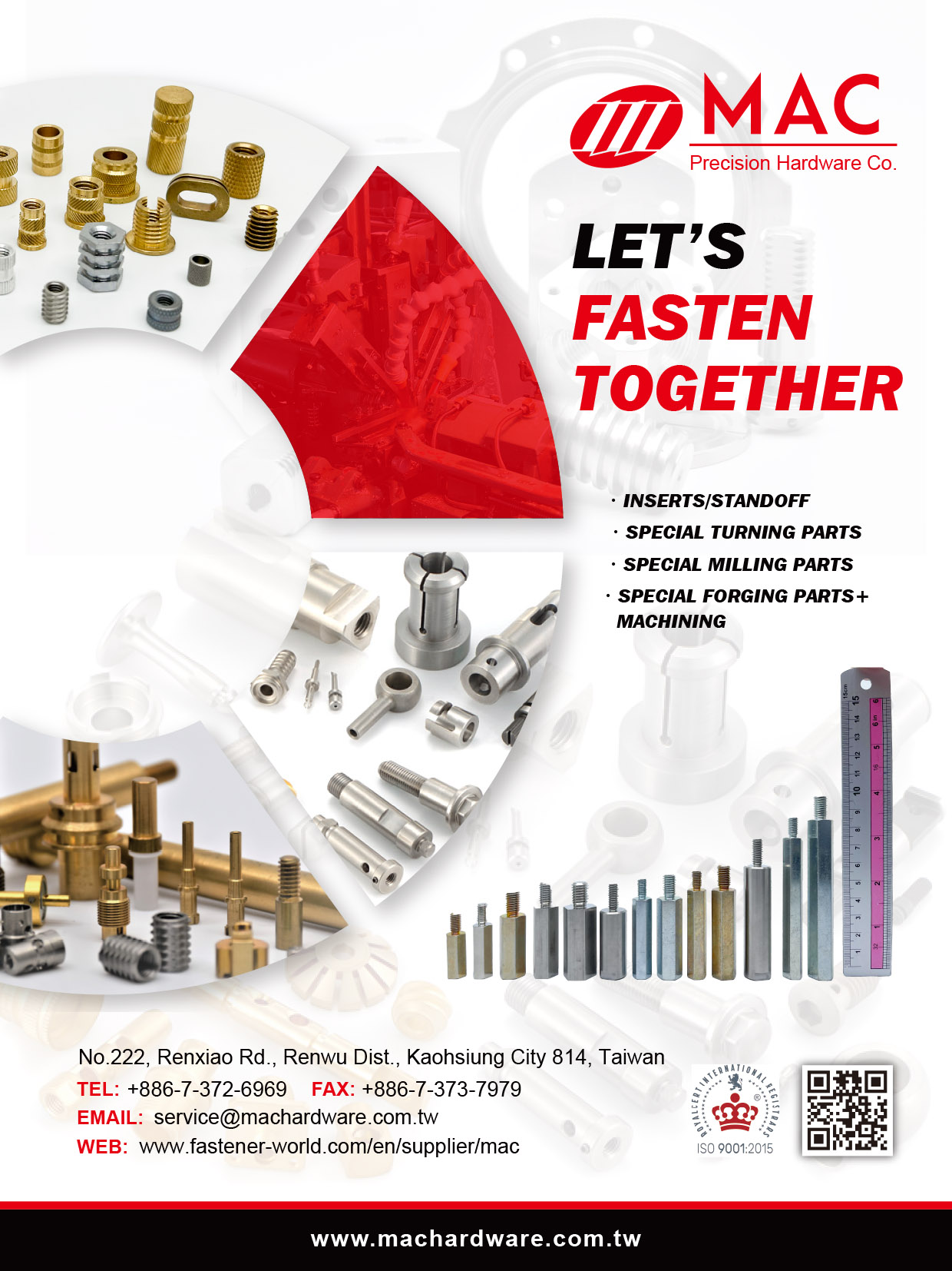 MAC PRECISION HARDWARE CO. , Inserts / Standoff, Special Turning Parts, Special Milling Parts, Special Forging Parts + Machining