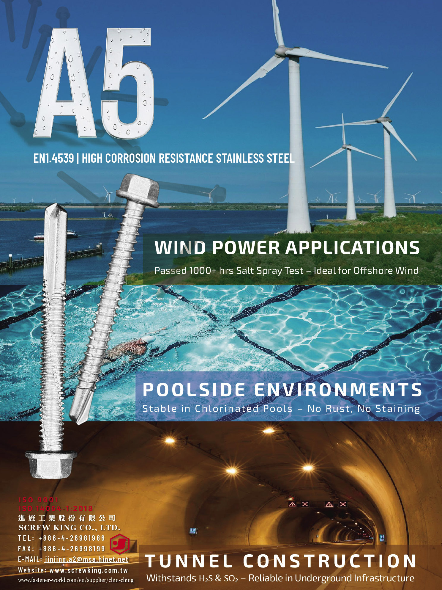 SCREW KING CO., LTD.  , A5 - EN1.4539, High Corrosion Resistance Stainless Steel