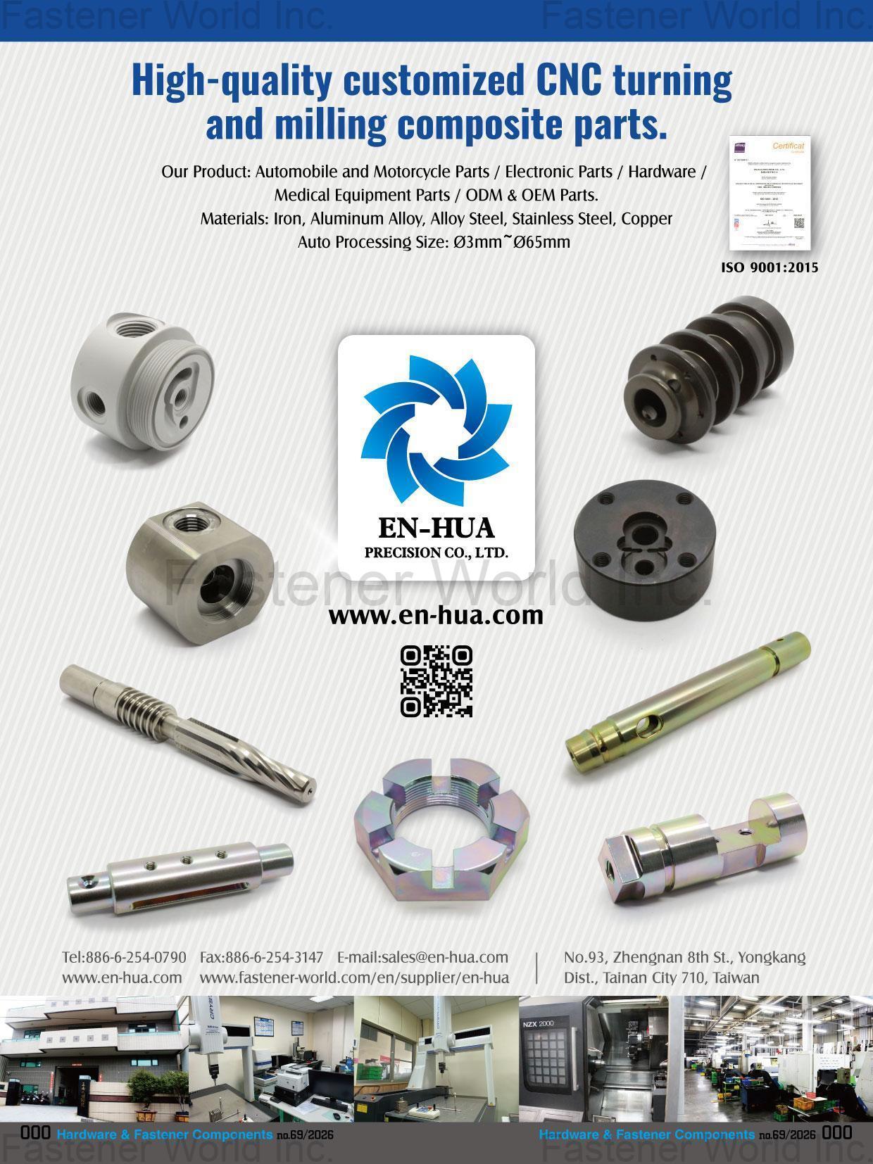 EN-HUA PRECISION CO., LTD. , Golf Club Screws / Hardware, Electronic Components / Brake System Parts / ODM Parts / OEM Parts / Hose Connector / Automatic Parts
