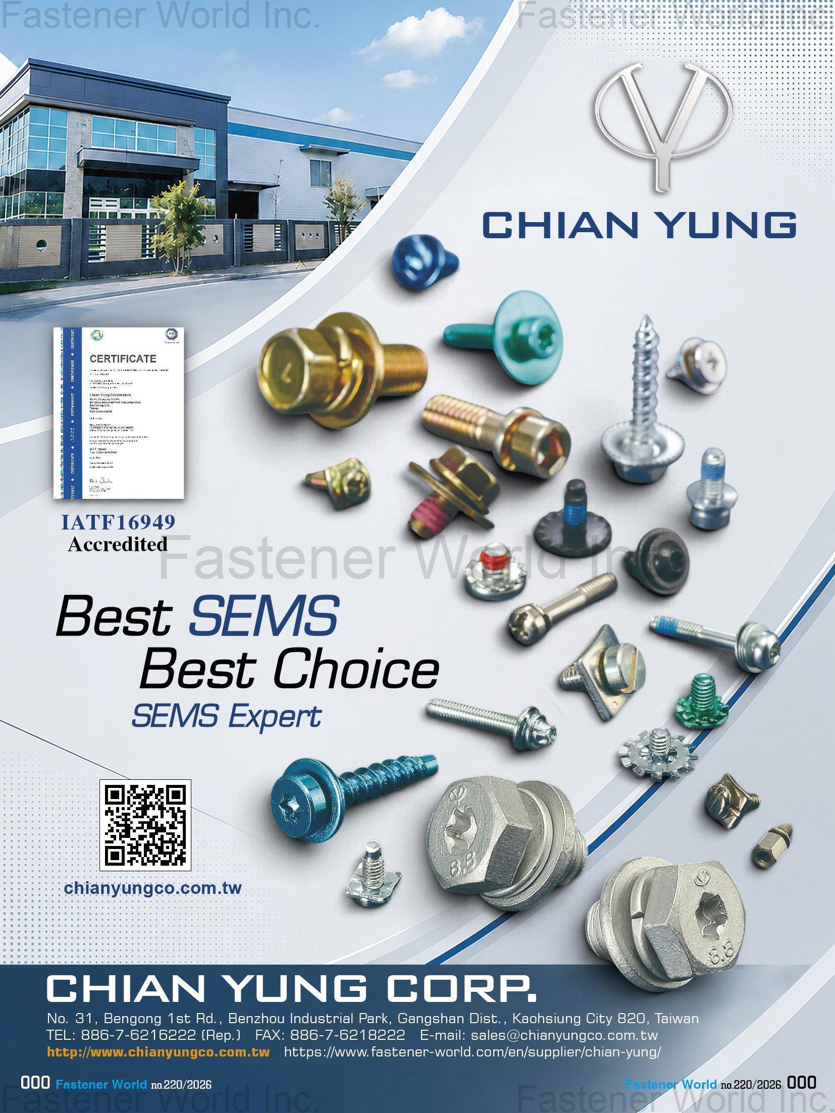 CHIAN YUNG CORPORATION  , SEMS SCREW