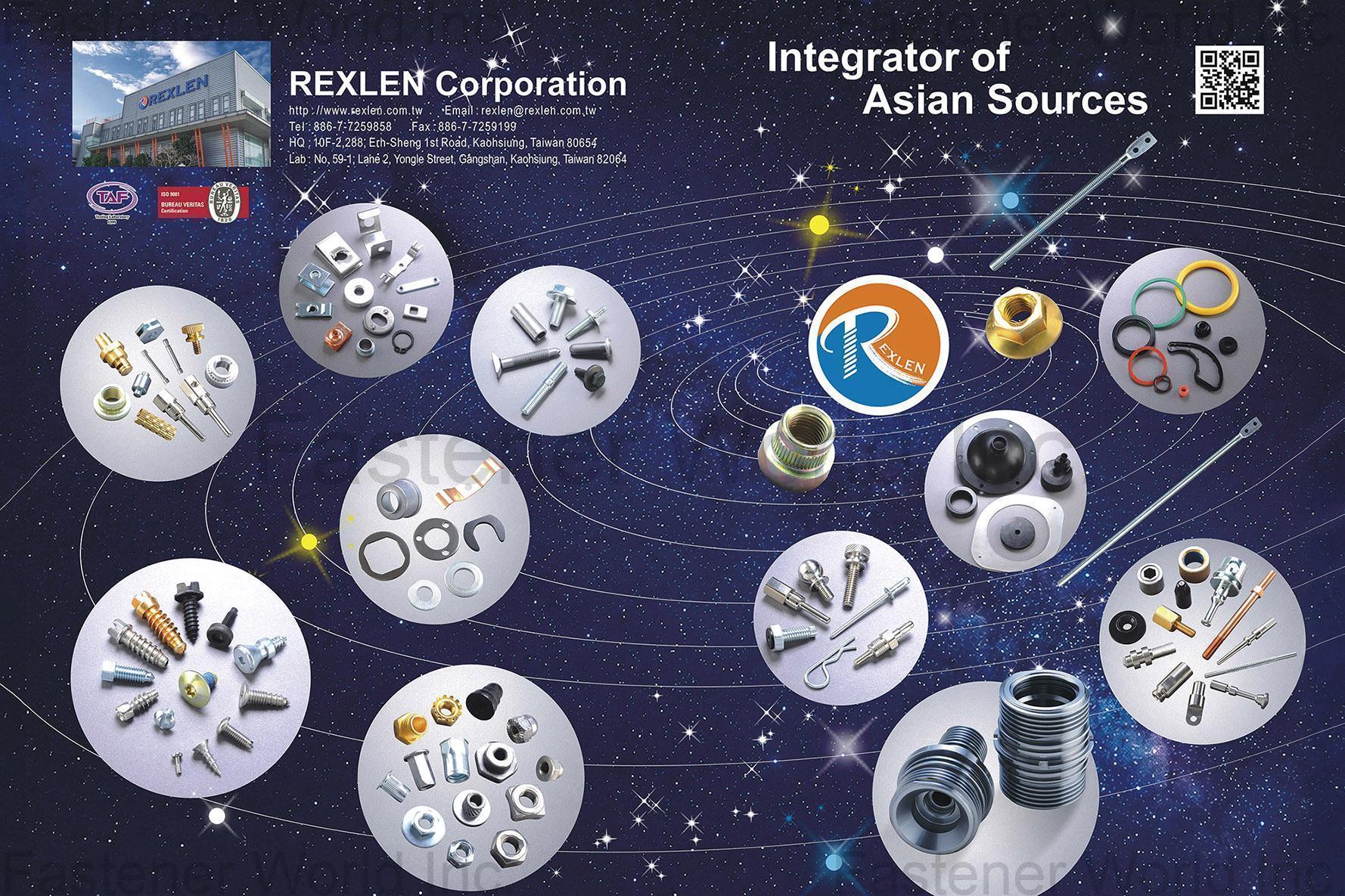 REXLEN CORP.  , HOT FORGING PARTS, CASTING PARTS Auto Parts, Bolts & Studs, Castings, Custom Parts, Nuts, Rubber & Injection-molded Plastic Components, Screws, Stampings, Turning Parts